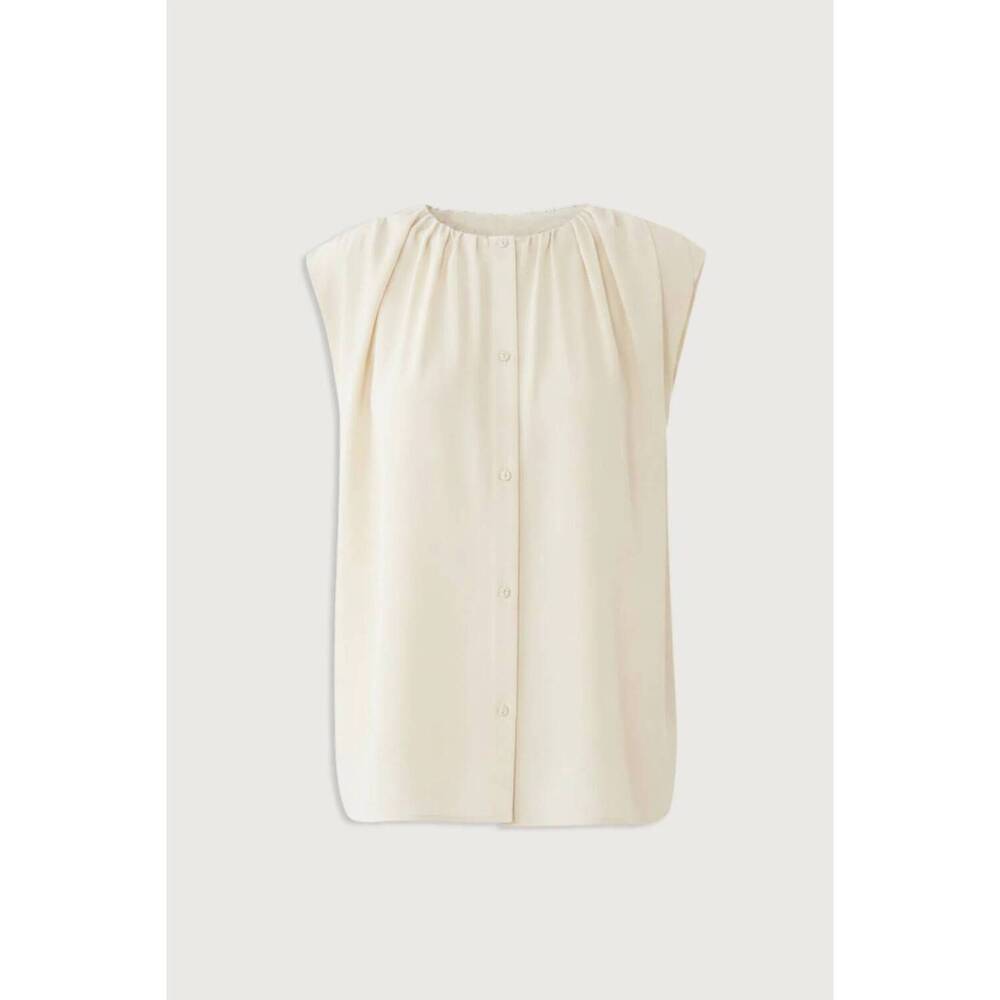 NEW LOULOU DE SAISON women's anca gathered top in ivory